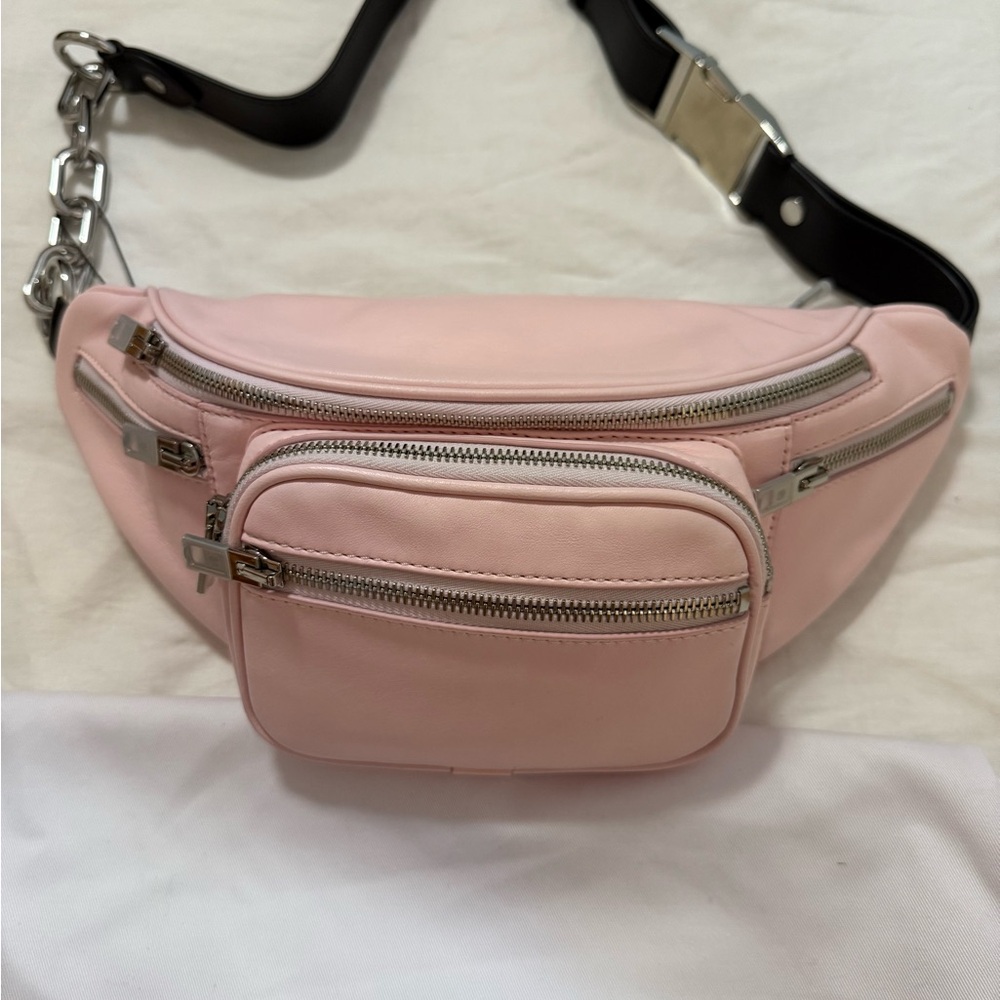 Brand new, Authentic Alexanderwang Attica soft lambskin pale pink Fanny pack.